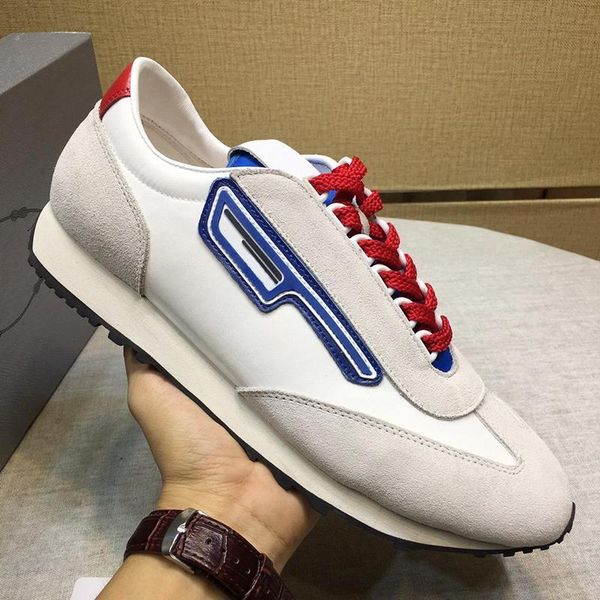 

fashion brands suede and nylon sneakers mens shoes outdoor walking breathable footwears plus size sports luxury men shoes with origin box, Black