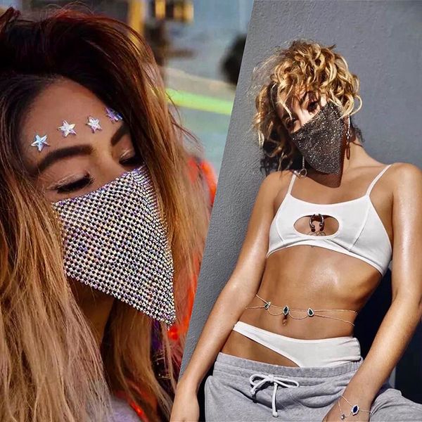 

fashion blingbling diamond sequin mask party accessories women face masks designer mask earloop washable masks carnival mask accessories
