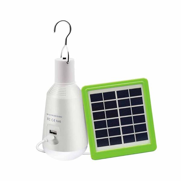 

led bulb e27 emergency rechargeable camping tent light solar panel chandelier multifunctional indoor outdoor light