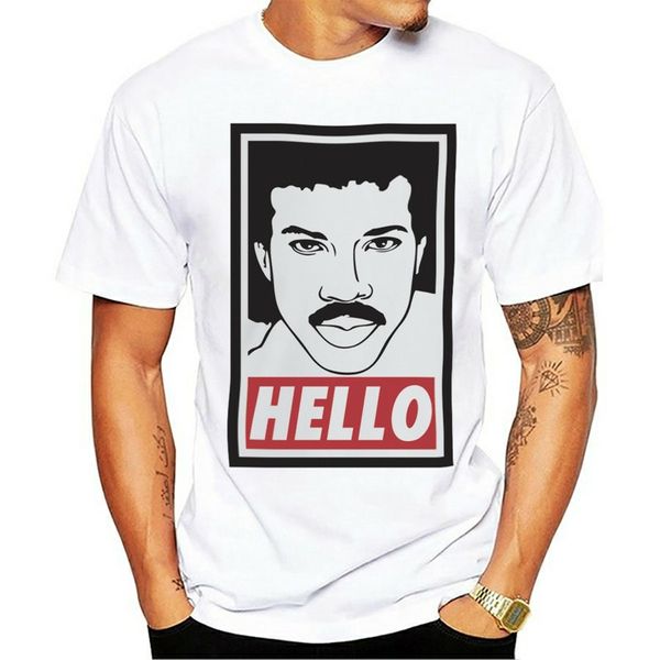 

lionel richie funny hello mens t-shirt m xl 2xl 21xl tee shirt, White;black