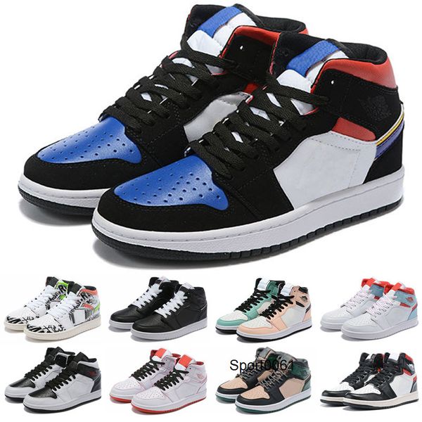 

новая баскетбольная обувь jumpman 1 1s og high pine зеленый черный суд фиолетовый увеличить белый nc obsidian unc игра королевский ретро кро, Black