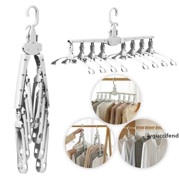 

rotate anti-skid folding hanger plastic drying rack magic clothes hangers space saver organizer multi functional clothes hangers t200605