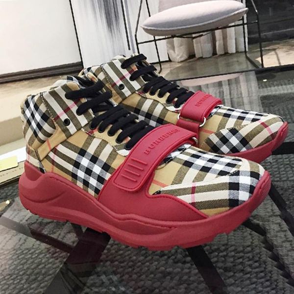 

fashion mens shoes lace -up comfortable breathable walking sneakers tenis mens shoes luxury summer footwears vintage check cotton sneakers