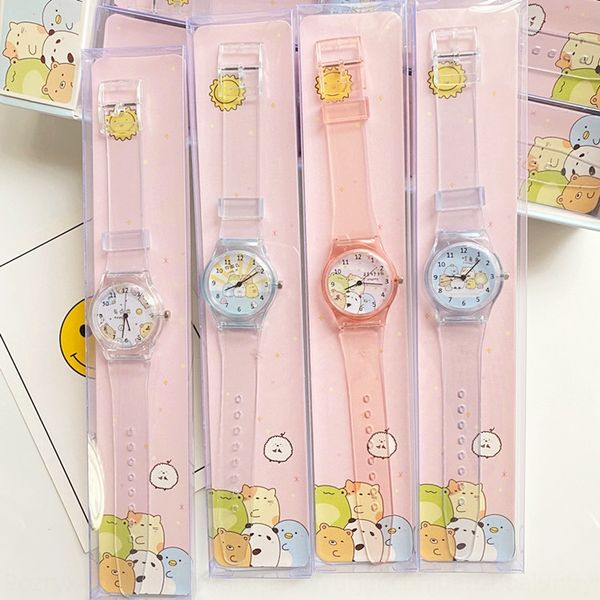 

corner corner biological cute cartoon pupil electronic fried shrimp transparent electronic watch watch hand new style, Blue