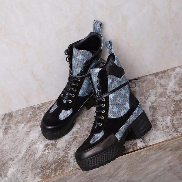 

women boots shoes high -motorcycle autumn winter martin fashion boots chaussures de femme luxury design lady shoes l68 vintage with box, Black