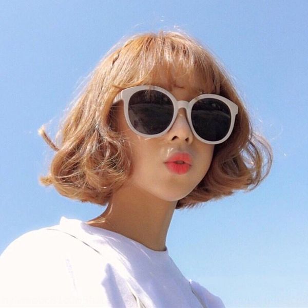 

korean round frame sun fashion fashion brand color film glasses women's large frame sunglasses personalized sunglasses, White;black