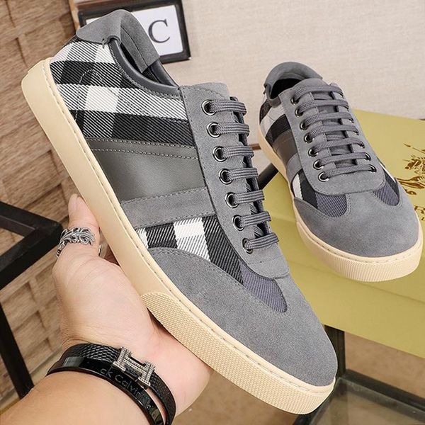 

men shoes fashion sneakers chaussures pour hommes leather and house check sneakers men shoes fashion type zapatos de hombre drop shipping