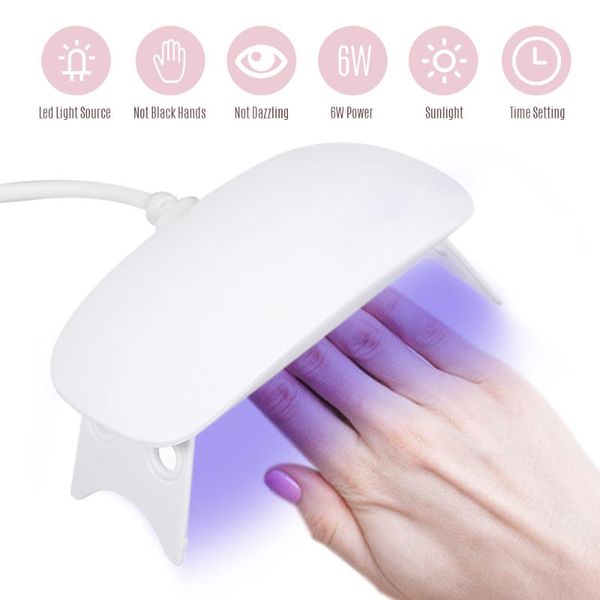 

mini nail lamp 6w usb uv led nail dryer machine home use portable drying lamp for gel varnish art tool