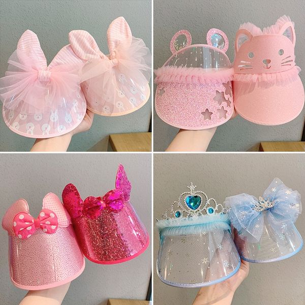 

children's child summer girl's baby's cute empty sun korean-style cap sunscreen sunscreen hat cool hat all-match fashion, Yellow