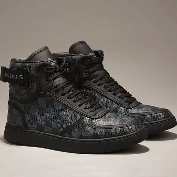 

new drop ship rivoli sneaker boots mens shoes zapatos de hombre vintage outdoor walking plus size sneakers fashion lace -up luxury men boots, Black