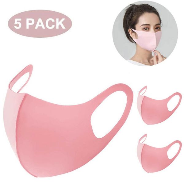 

5pc pink anti dust pm 2.5 filter face masks replaceable face mouth cover masks
