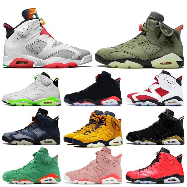 

selling jumpman hare 6 travis scott 6 6s mens trainers basketball shoes dmp 2020 oregon ducks carmine gatorade sports sneakers size 13, White;red