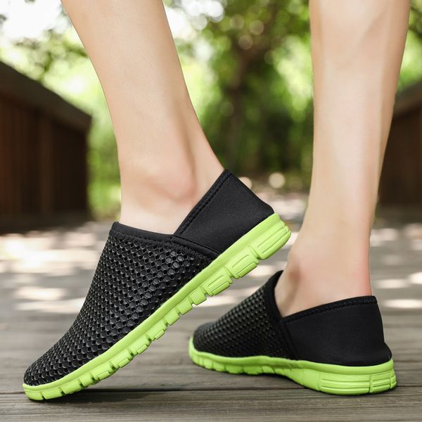 

мужчины повседневная обувь летние дышащий лоферы мужская мода человек кроссовки легкие walking flats пара mans тенис мужчина для, Black