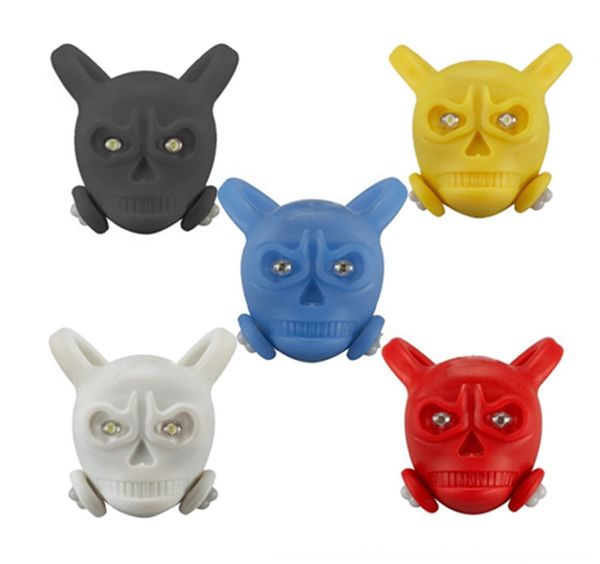 

vq0po bicycle silicone skull mountain bicycle bicyclesilicone bicyclebike ghost head warning tail frog lamp helmet universal lamp riding equ