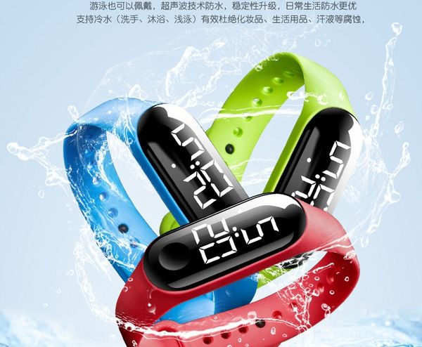 

прямой электронный новый xiaomi 3 ручной водонепроницаемый сенсорный спортивные часы моды светодиодные электронные часы, Blue
