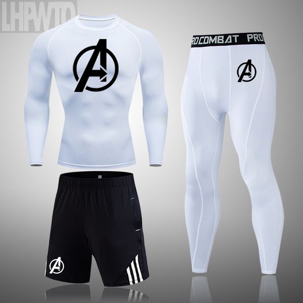 

men's compression sets tracksuit mens sport jogging suit running set gym the clothing men fitness workout tight, Black;blue