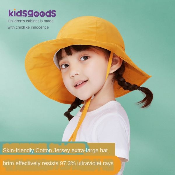 

children's bucket bucket outdoor travel sun protection uv protection fisherman hat summer thin solid color casual all-match sun hat, Blue;gray