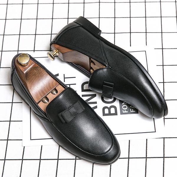 

new fashion club shoes casual leather shoes men classic mens loafers formal dress coiffeur corporate male leisure loafers, Black