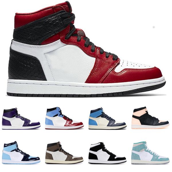 

2020 trainers mens basketball shoes 1s snake chicago black toe game royal court purple obsidian unc ture green twist fearless sports sneaker
