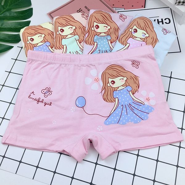 

children's underwear solid color double-layer cotton cute printing girls and girls boxer children's underwear impulse, Camo