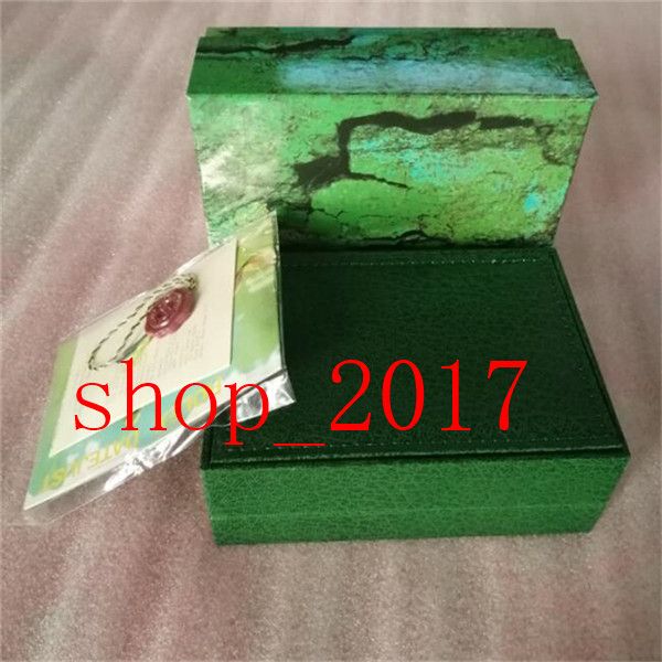 

xx luxury dark green watch box gift case for rolex watches booklet card tags and papers in english swiss watches boxes 729, Black;blue