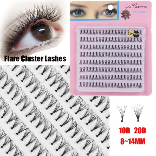 

10d/20d flare cluster individual false eyelashes ultra-thick natural long eye lash extension handmade eye makeup tools