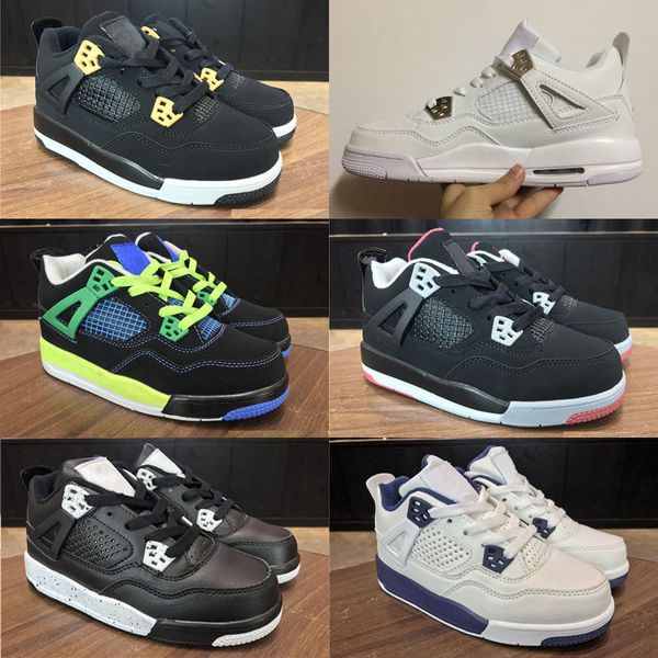 

new new  kids basketball shoes children outdoor sports shoes gym red chicago boy girls 4s athletic sneakers eur 28-35, Black;red