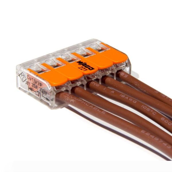 

25pcs wago электрический разъем кабеля 5 way многоразовый оригинал wago 221-413 прозрачные клеммы провода