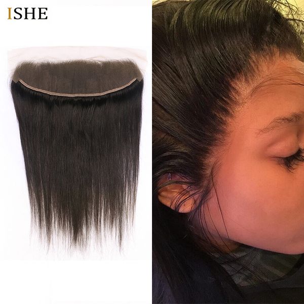 

invisible hd lace frontal straight brazilian remy hair 13x4 high definition lace frontal closure with baby hair pre plucked, Black