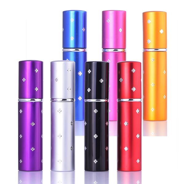

mub - 10ml mini portable diamond refillable perfume bottle empty spray parfum case for charm woman