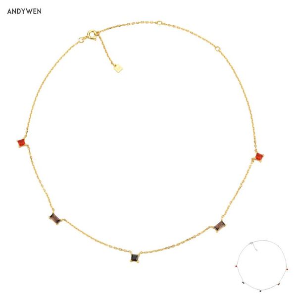 

andywen 925 sterling silver devo gemstone choker mixed zircon cz luxury crystal necklace women luxury rock punk jewelry