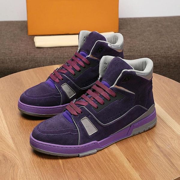 

trainer sneaker mid -men 's shoes autumn and winter fashion footwears lace -up plus size casual men shoes herren spor, Black