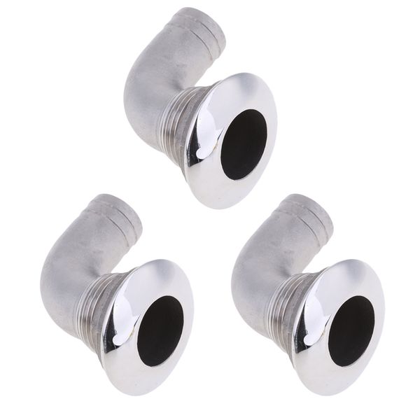 

3pcs 25mm 316 stainless steel boat deck drain scupper 90 degree