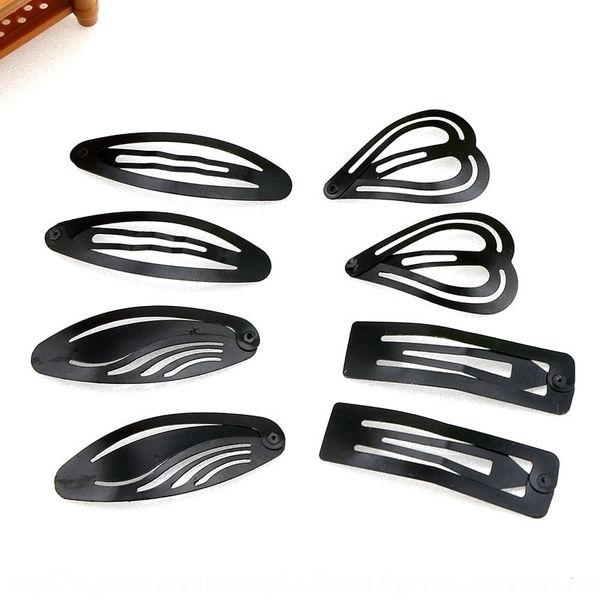 

korean bb multi-style paint black metal diy hairpin diy accessories multi-style side clip clip hair accessories, Slivery;white