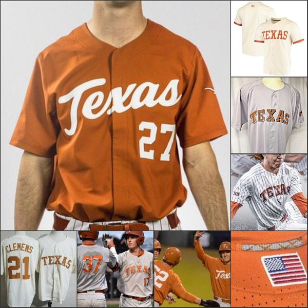 

Custom Texas Longhorns Baseball stitched Jersey Personalized Any Name Number David Hamilton Kody Clemens Tate Shaw Ryan Reynolds