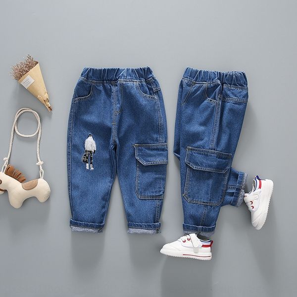 

2020 jeans wear children's children's wear new boys' and girls' girls' korean style autumn washed foreign style gir, Blue