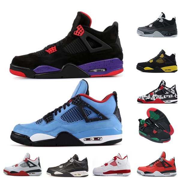 

4s raptors 4 cactus jack basketball shoes black green single day tattoo motosports mens designer suede sports shoes trainers sneakers 7-13