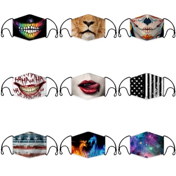 

2020 in stock fast ship s and face masks with breathing valve 3-layer fashion designer mask dustproof earloop masks 09#662