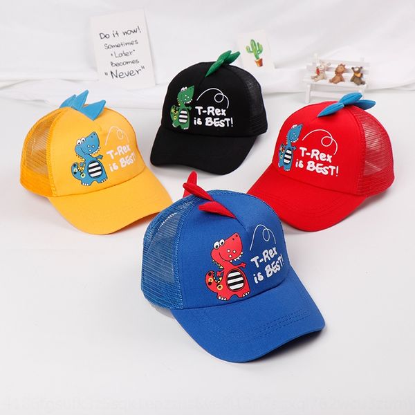 

dinosaur baseball children's tennis 2019 new children's sun hat baseball cap baby cap korean baby hat, Yellow
