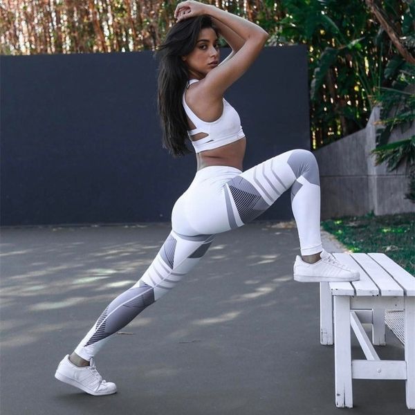 

quick dry casual leggings women fitness sportwear jeggin digital patchwork print breathable workout leggin high waist, Black