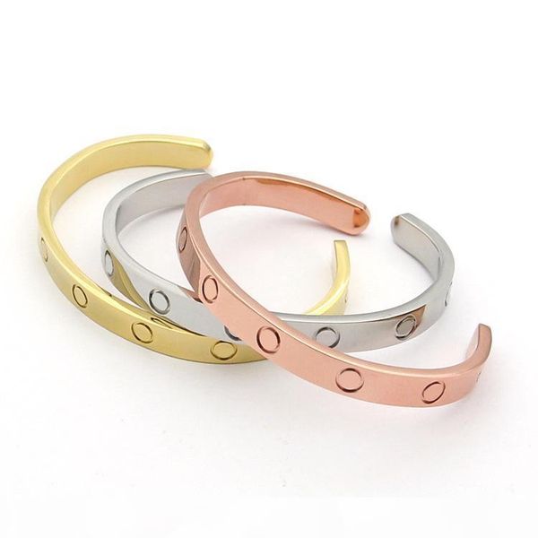 

d love bracelets screw gift for lovers 'stainlese steel rose gold plated jewelry wrist bracelet love bangle for wome, Black