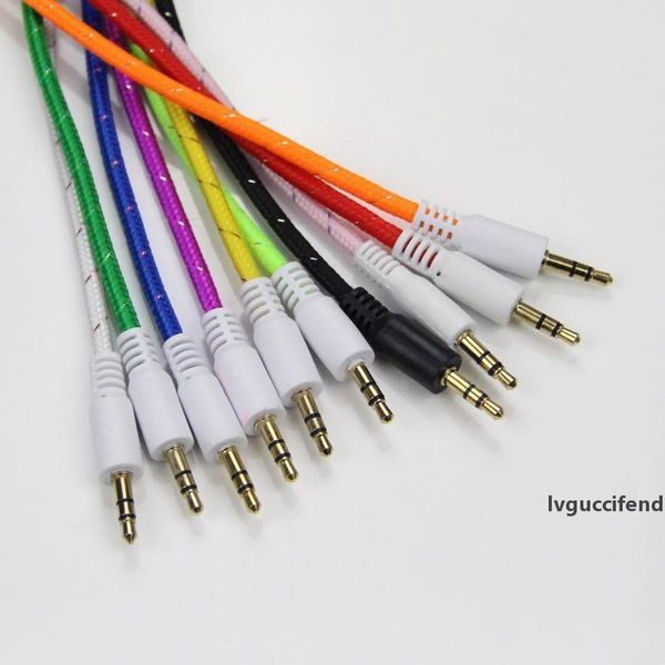 

braided aux 3.5mm stereo auxiliary car audio cable male to male for samsung for tablet smartphone