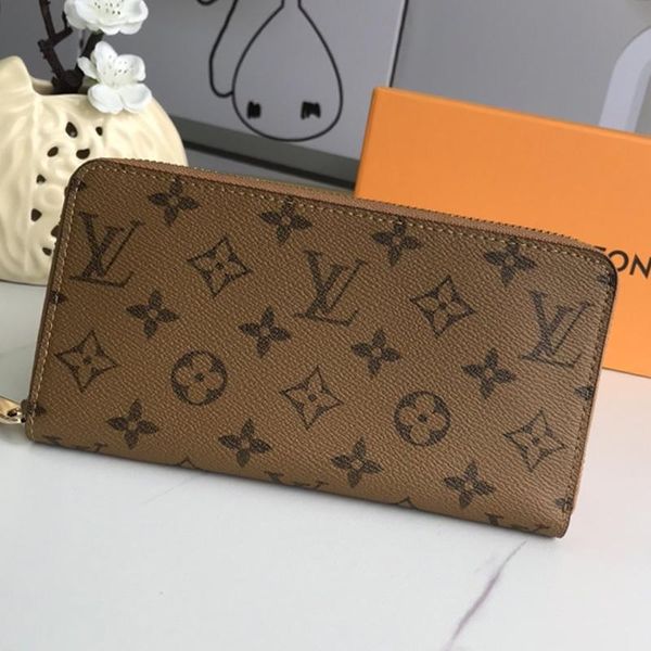 

fashion classic lady leather long wallet simple style women wallet purses card holder handbag female zipper purse with origin box