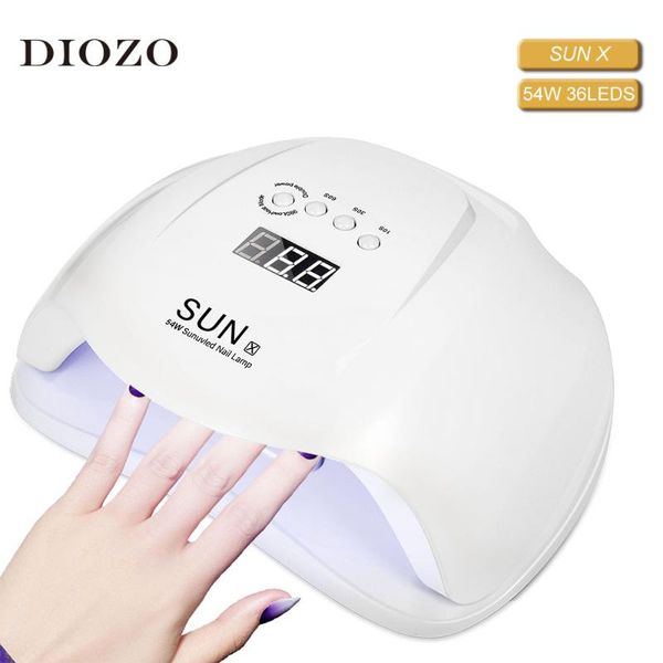

diozo nail lamp with 10/30/60/99s timer sun x 54w/80w quick dryer digital screen manicure machine removable uv led lamp manicure