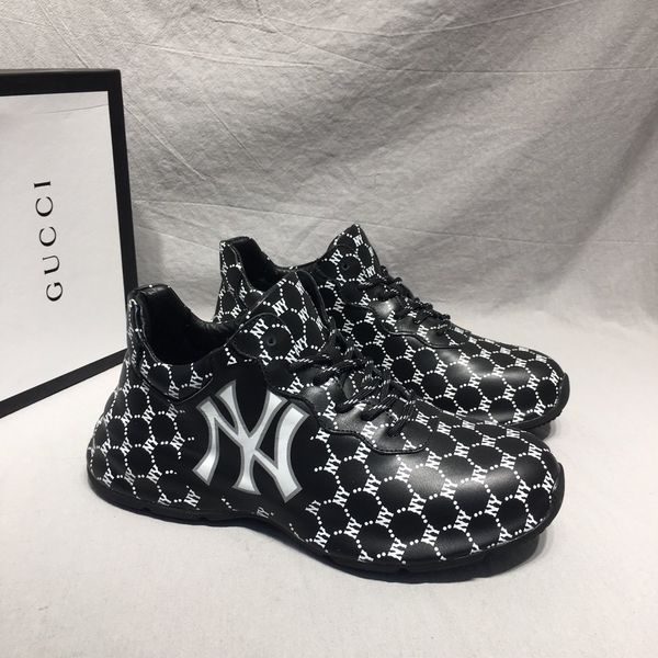 

2020 y7 fashion trend mens designer shoes leather breathable luxury shoes lace-up casual hiker shoes mens sneakers, Black