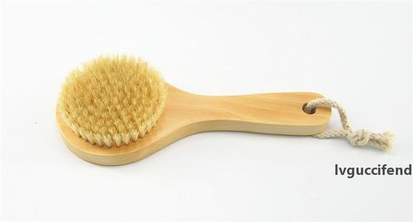 

wooden short handle bristle bath brush body cleaning massage shower brush wb726