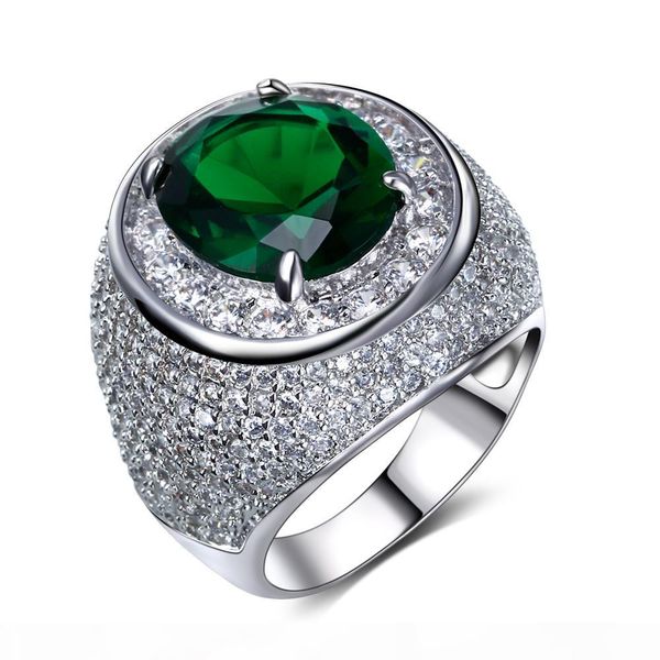

very nice ring and fast shipping 18k gold rings with a big green clear and blue stone crystal rings zirconia jewelry luxury finger ring, Golden;silver
