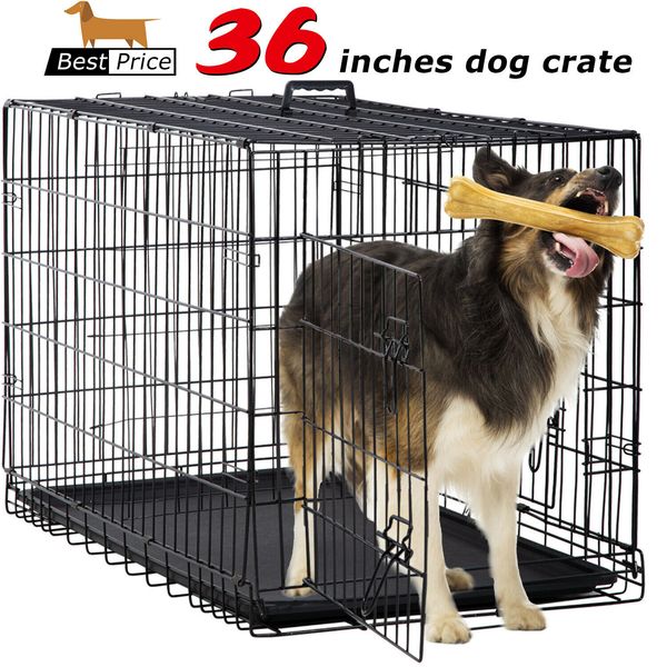 

большие собаки crate собак кейдж собак питомник металл wiredouble-двери складные pet животных pet