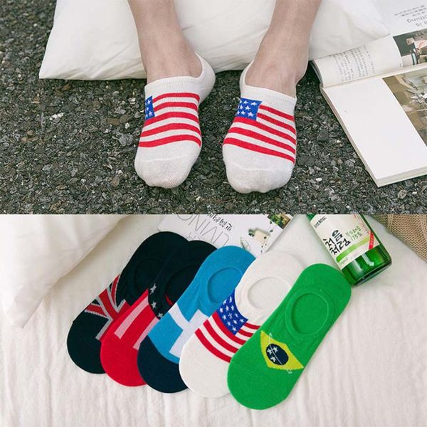 

5pair/lot low cut cotton socks men solid patchwork color stripe funny dog patterned casual no show sock anti-slip silicone type, Black