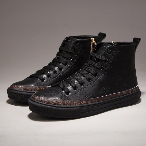 

drop ship stellar sneaker boot mens shoes fashion classic vintage footwears lace -up plus size men boots calzado deportivo para hombre, Black